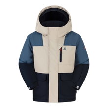 Kamik Winter Jacket Gideon (windproof and waterproof, reflective) beige/blue boys
